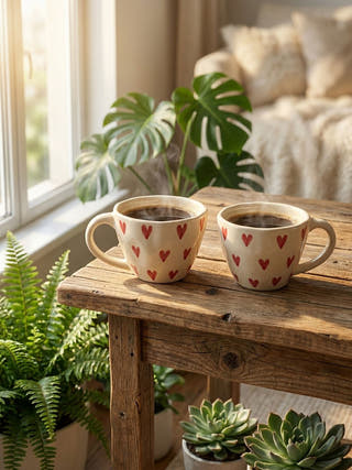 Mi Amour Handcrafted Blue Pottery Mug | Set Of 2