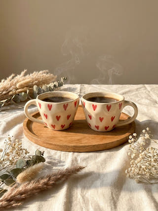 Mi Amour Handcrafted Blue Pottery Mug | Set Of 2