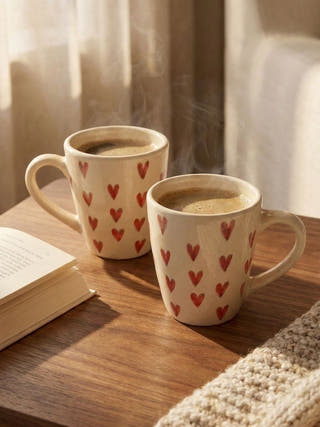 Hridya Handcrafted Blue Pottery Mug | Set Of 2