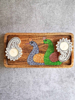 Hand painted Duck Wooden Tray and Combo Box FolkStroke