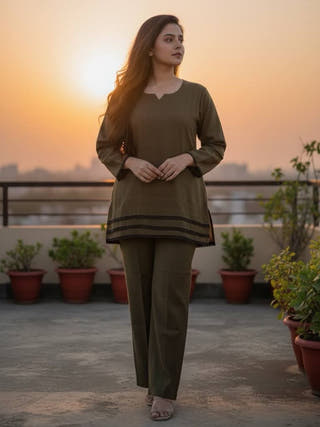 Vana Olive Essence Co-ord Set