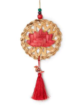 Chakra Lotus Handcrafted Banana & Bamboo Hanging - Set of 2