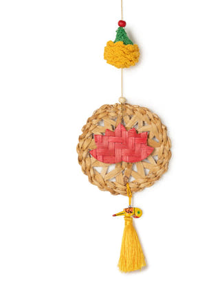 Marigold Lotus Handcrafted Banana & Bamboo Hanging - Set of 2