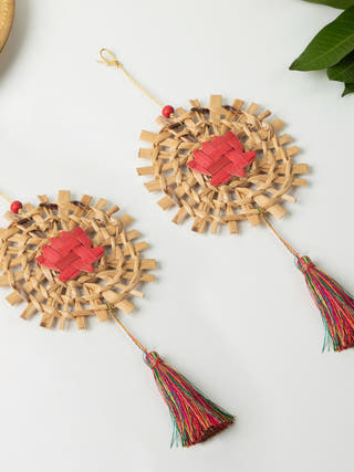 Mandala Lotus Handcrafted Banana Hanging - Set of 2