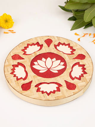 Lotus Handcrafted Bamboo Rangoli Light