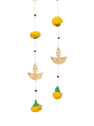 Marigold Diya Handcrafted Bamboo Streamers - Set of 2
