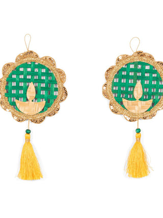 Deepak Handcrafted Bamboo Hanging - Set of 2