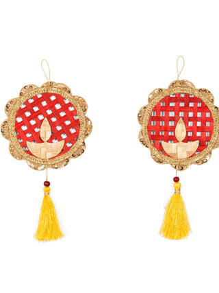 Deepak Handcrafted Bamboo Hanging - Set of 2
