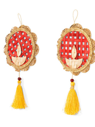 Deepak Handcrafted Bamboo Hanging - Set of 2