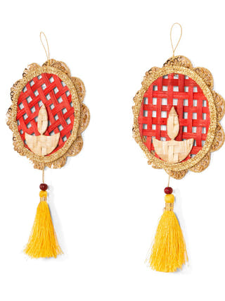 Deepak Handcrafted Bamboo Hanging - Set of 2
