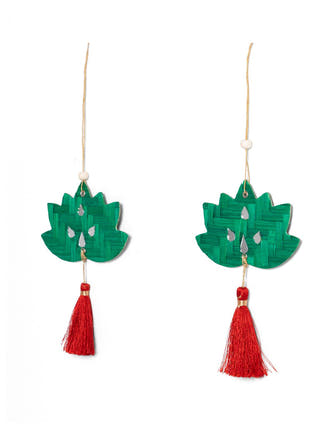 Lotus Handcrafted Bamboo Hanging - Set of 4