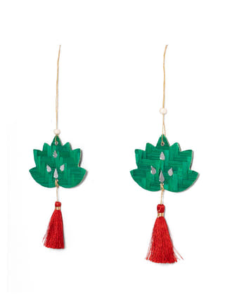 Lotus Handcrafted Bamboo Hanging - Set of 4