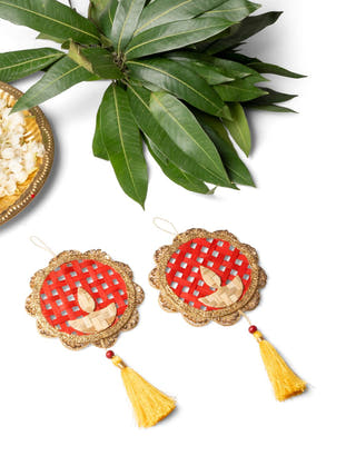 Deepak Handcrafted Bamboo Hanging - Set of 2