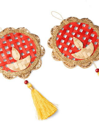 Deepak Handcrafted Bamboo Hanging - Set of 2