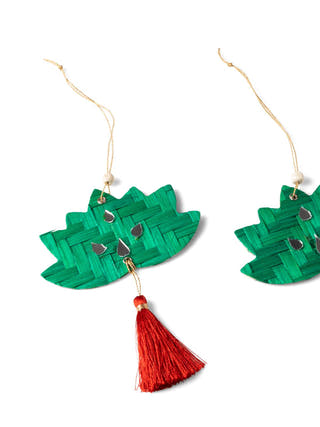 Lotus Handcrafted Bamboo Hanging - Set of 4