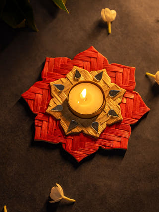 Sitara Handcrafted Bamboo Rangoli Multicolor - Set of 2