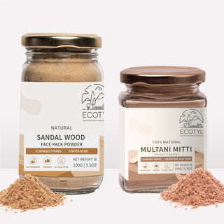 Face Pack Combo Sandalwood Powder and Multani Mitti Duo Ecotyl