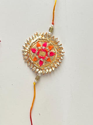 Gulshan Gota Patti Rakhi and Lumba Haathphool Set