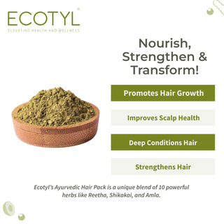 Ayurvedic Hair Pack Blend of 10+ Herbs Ecotyl