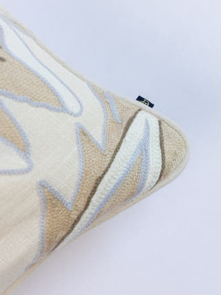 Country Style Crewel Embroidered Pamposh Cushion Cover