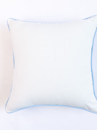 Hampton Style Multi Embroidered Green & Blue Chinar Leaf Cushion Cover