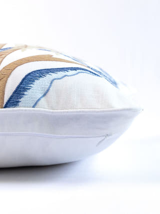 Hamptons Style Multi Embroidered Palm Beach Cushion Cover