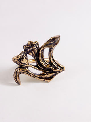 Kasheer Hund Golden Tulip Napkin Ring - Set of 4