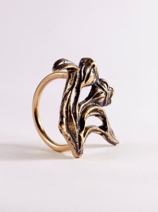 Kasheer Hund Golden Tulip Napkin Ring - Set of 4