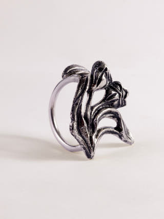 Kasheer Hund Silver Tulip Napkin Ring - Set of 4