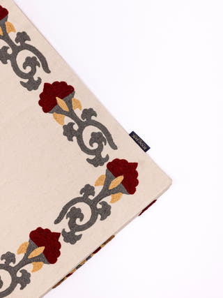 Suzani Style Crewel Embroidered Fergana Table Runner