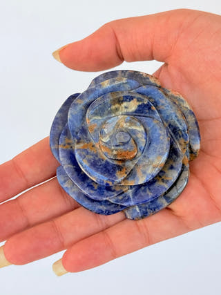 Sodalite Flower Hand Carved Crystal