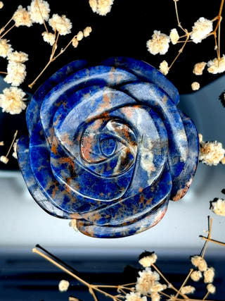 Sodalite Flower Hand Carved Crystal