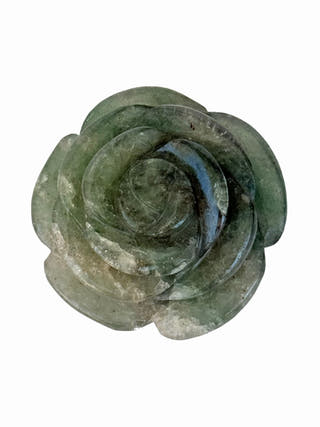 Green Aventurine Flower Hand Carved Crystal
