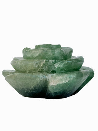 Green Aventurine Flower Hand Carved Crystal