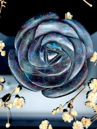 Ruby Kyanite Flower Hand Carved Crystal