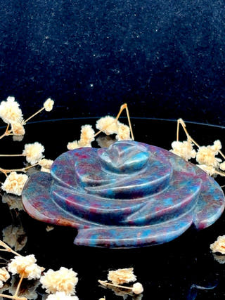 Ruby Kyanite Flower Hand Carved Crystal