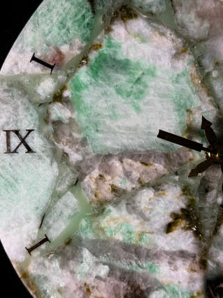 Amazonite Round Wall Clock in Natural Stone Finish