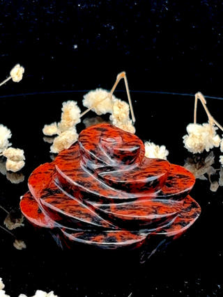 Mahogany Obsidian Flower Hand Carved Crystal