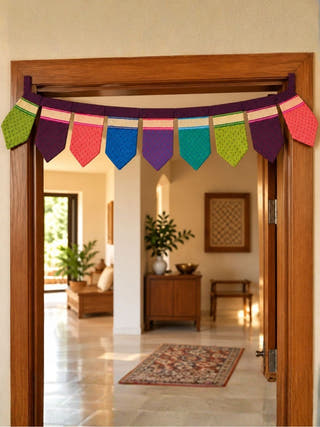 Festive Home Gift Box | Handcrafted Multicolour Fabric Toran