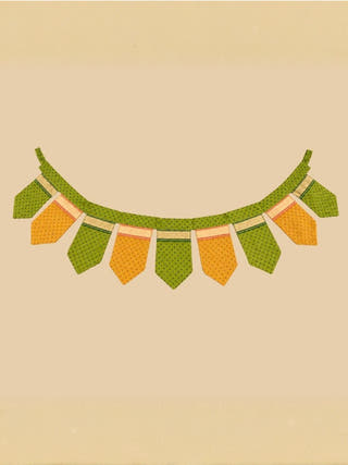 Festive Home Gift Box | Handcrafted Green Fabric Toran