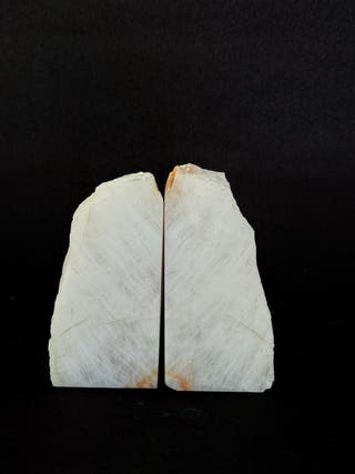 White Quartz Bookends Pair