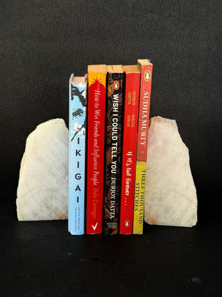 White Quartz Bookends Pair
