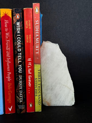 White Quartz Bookends Pair