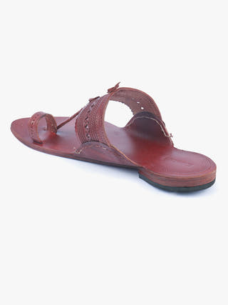 Striking Red Men Kolhapuri Chappal