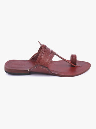 Stable Red Kolhapuri Chappal for Women