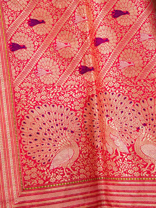 Shuttle Zari Kadhwa Meenakari Saree HKVBenaras