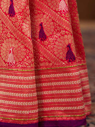 Shuttle Zari Kadhwa Meenakari Saree HKVBenaras