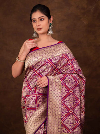 Kadhwa Jangla Traditional Border Saree HKVBenaras