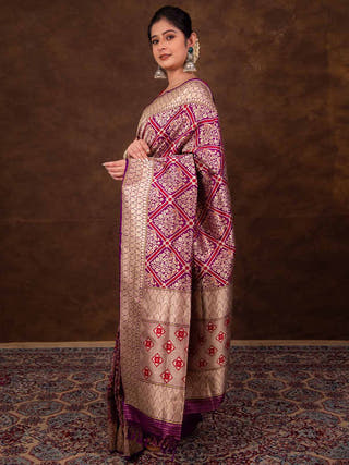 Kadhwa Jangla Traditional Border Saree HKVBenaras