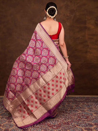 Kadhwa Jangla Traditional Border Saree HKVBenaras